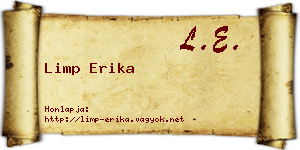 Limp Erika névjegykártya